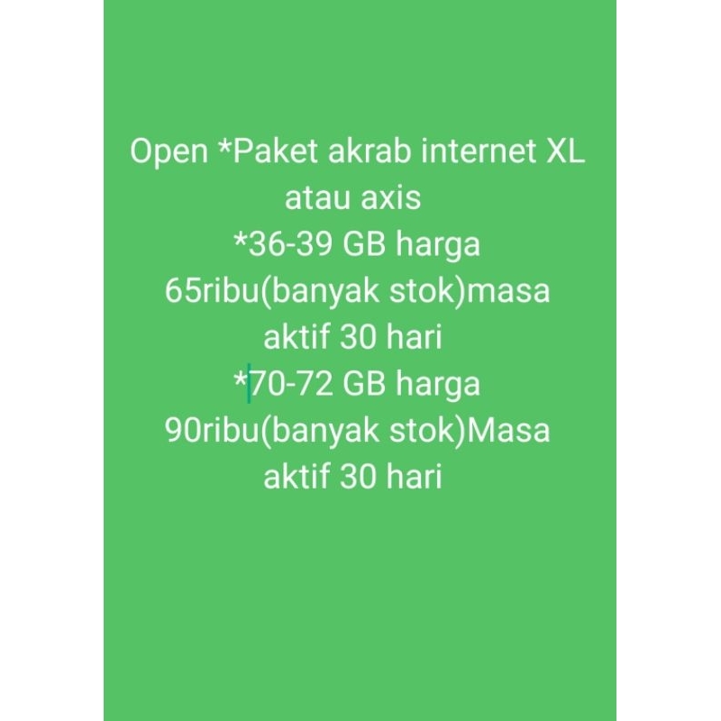 paket data internet XL Axis murah