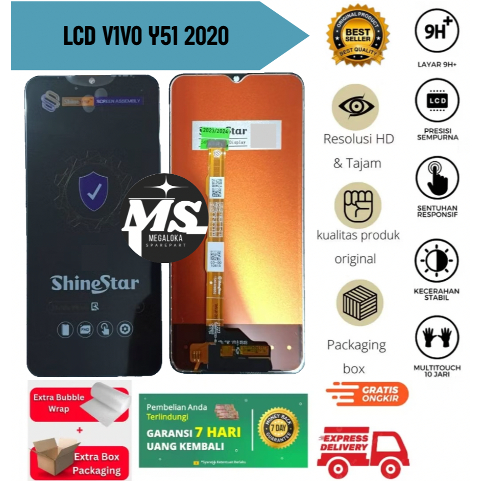 LCD + TOUCHSCREEN VIVO Y51 (2020) SHINE STAR GRATIS LEM DAN OBENG