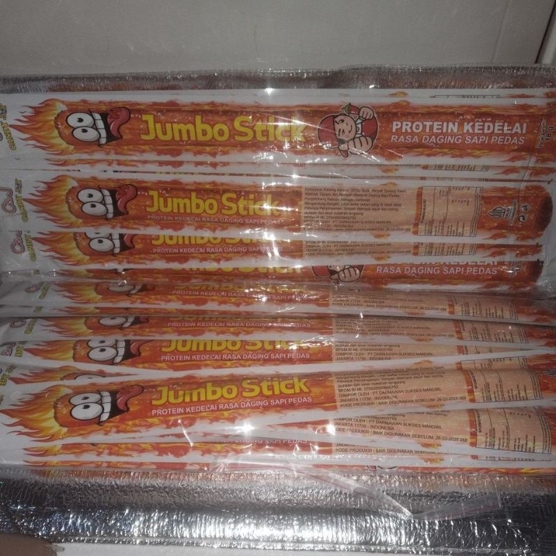 

Latiao Viral Jumbo Stick Rasa Daging Sapi Pedas 1 pax isi 20