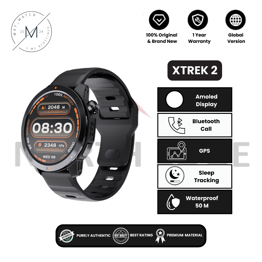 North EDGE XTREK 2 AMOLED Display GPS 3ATM Waterproof Compass Barometer Altitude Outdoor Sports Smar