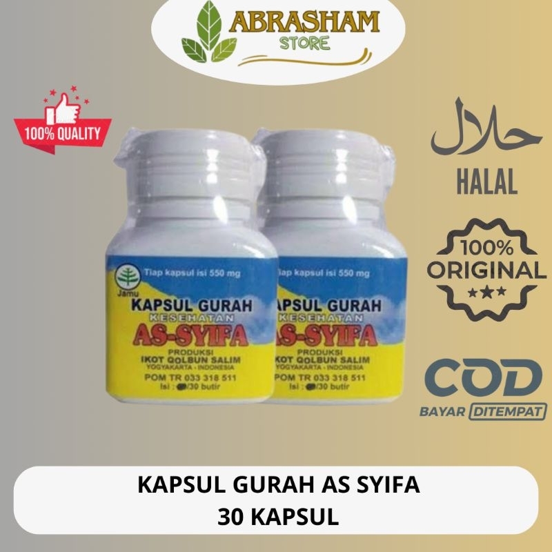 Kapsul GURAH AS SYIFA 30 Kapsul Herbal Kapsul Batuk Asma Migrain Kapsul Gurah Obat Untuk Batuk Natur