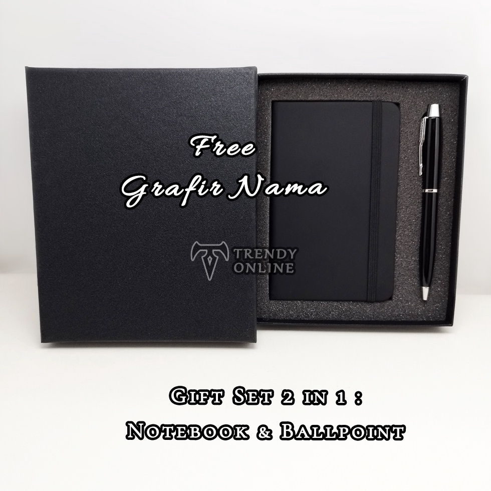 

ART M9P4 Gift set Souvenir Notebook Ballpoint Promosi Hadiah Pulpen Giftset Exclusif Pulpen Notebook Gratis Custom Nama Grafir