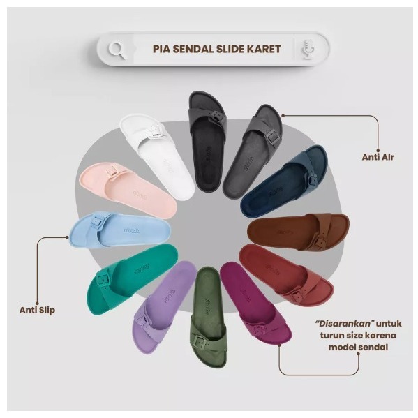 Bata pia sandal karet slide wanita