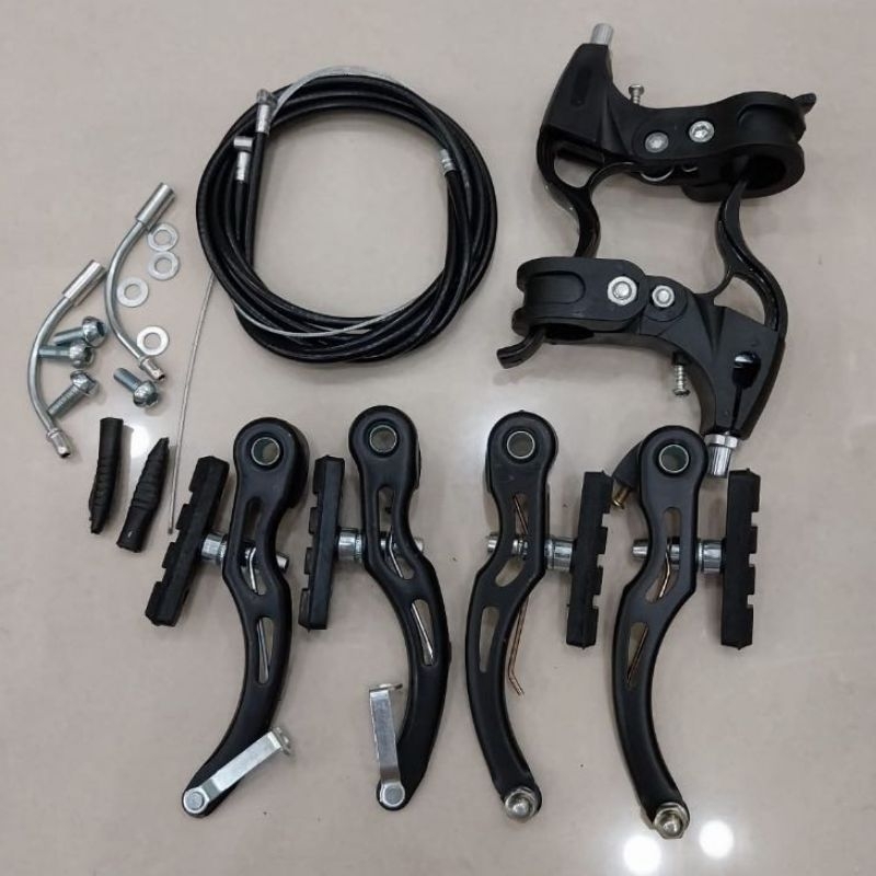 Rem sepeda V Brake depan belakang handle kabel set sepasang bmx federal