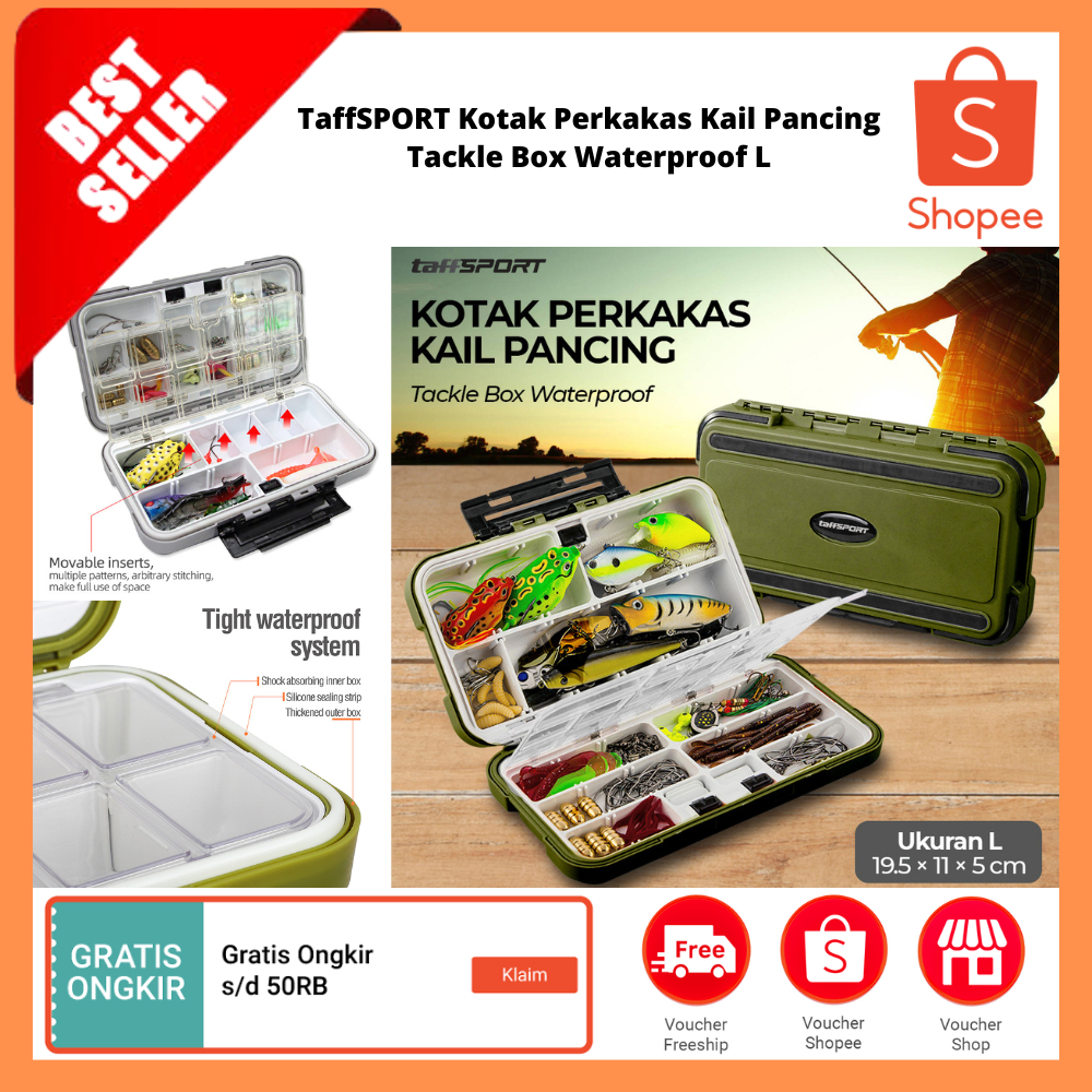 Kotak Perkakas Kail Pancing Tackle Box Waterproof L / Kotak Penyimpanan Peralatan Memancing Besar