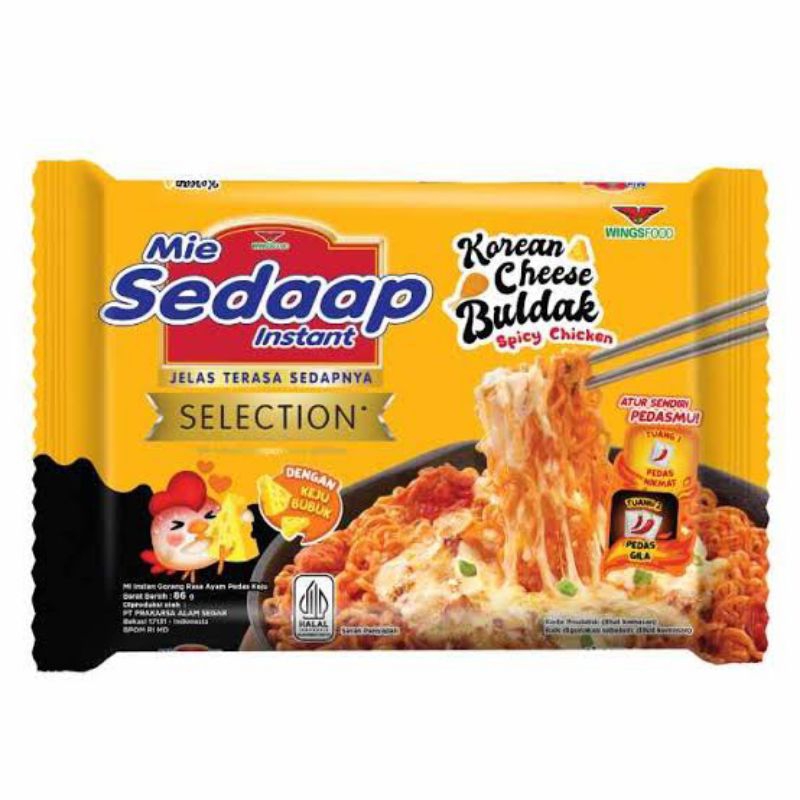 

Mie Sedaap Goreng Korean Cheese Buldak Spicy Chiken 86gr