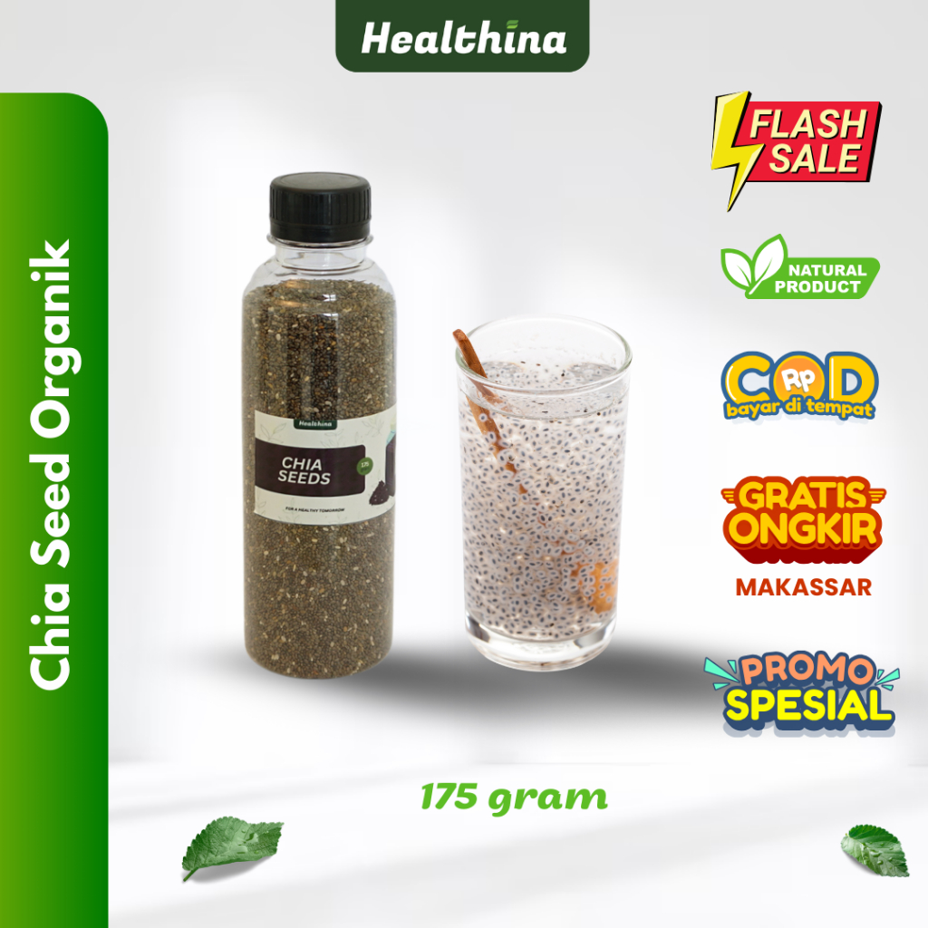 

Chia Seed 175 gram Organik Grade Premium Diet Imunitas - Biji Chiaseed Black Original COD Makassar