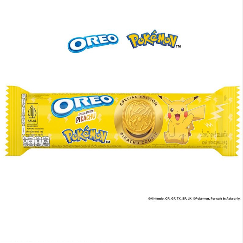 

OREO POKEMON Biskuit Sandwich Chocolate & Banana Cream 119 gr