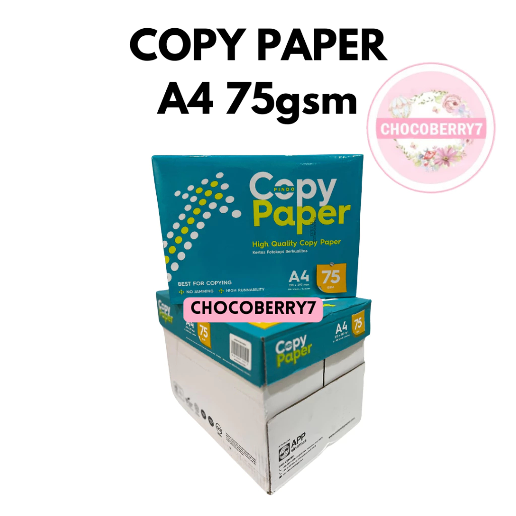 

Copy Paper Kertas Fotocopy 75 GSM A4 - 1 Boks = 5 Rim HVS A4 2500 Lembar PROMO MURAH