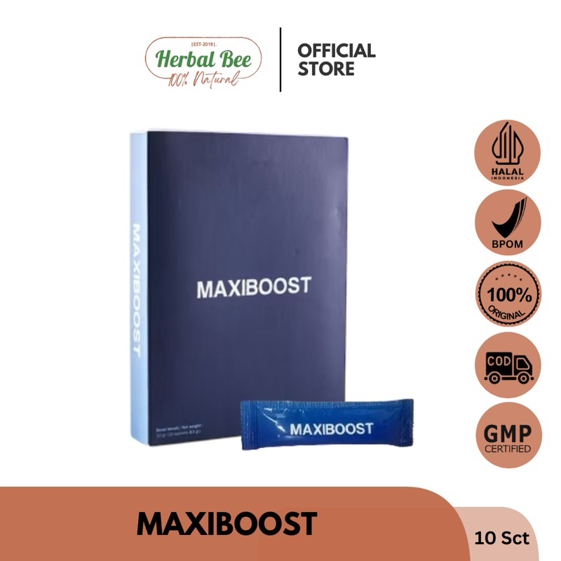 

MAXIBOOST / MAXI BOOST 1 BOX ISI 10 SACHET 100% ORIGINAL MINUMAN SERBUK RASA HAZELNUT