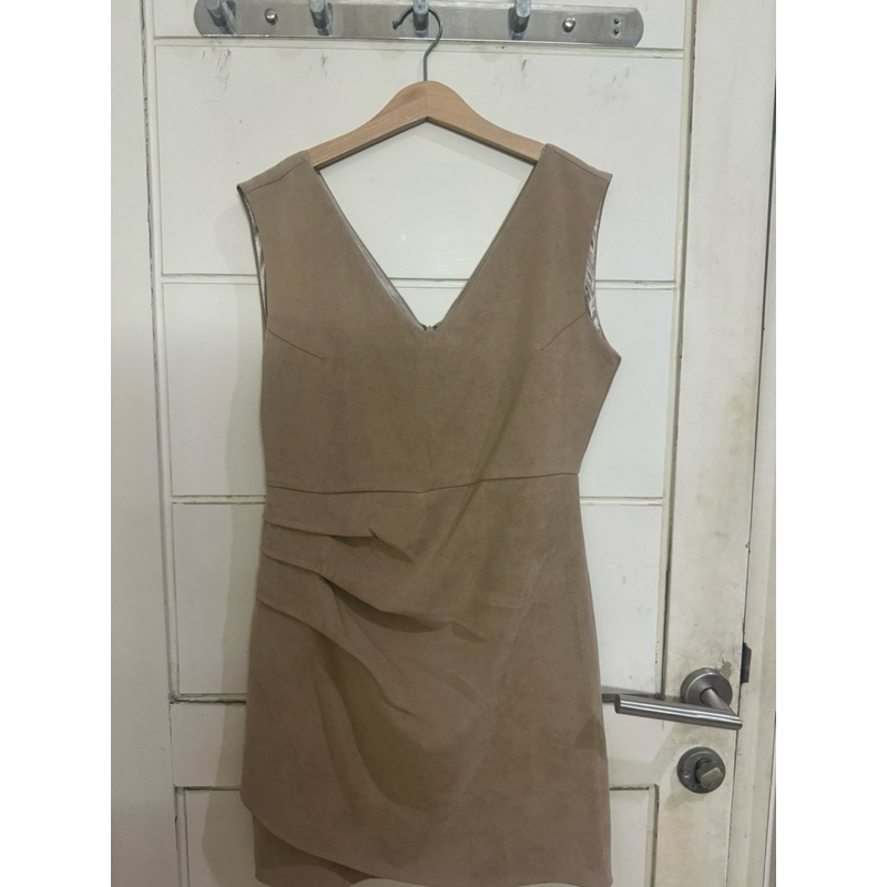 Dress terusan coklat korea mini