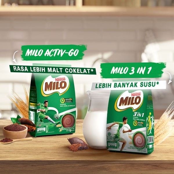

Milo 3 in 1 Activ-Go Sachet 22gr 1 Renceng isi 10 Pcs