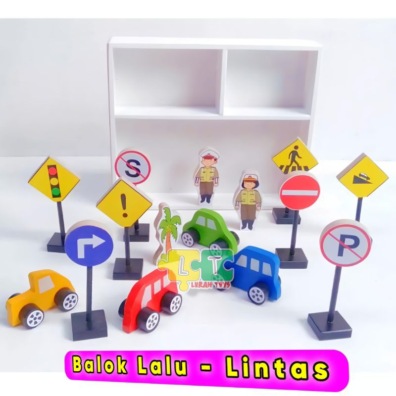 MAINAN EDUKASI BALOK LALU-LINTAS BALOK LALIN KECIL MAINAN ALAT PERAGA EDUKATIF  BALOK LALU-LINTAS