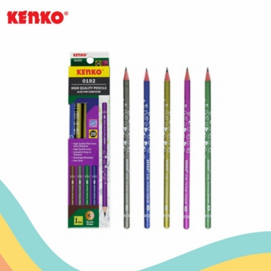 

Pensil Kayu 2B Komputer Kenko 0192 Mix Color Original (12 PCS) / Computer Pencil Pensil Komputer 2B Fancy Kenko 0192 Per Lusin