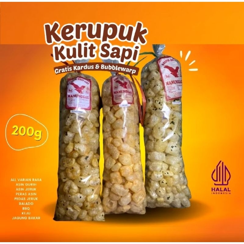 

Promo 200gram Kerupuk kulit sapi 1 bal (termurah)