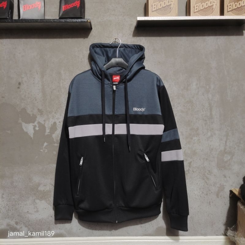 HOODIE TRACKTOP BLOODS GREY BLACK ORIGINAL.