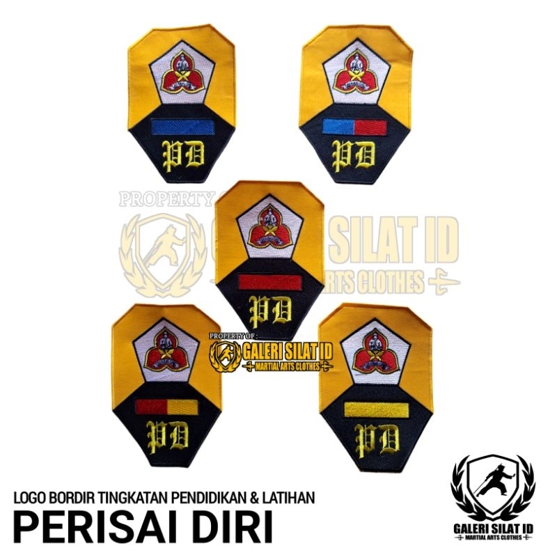 Bad PD Perisai Diri Bordir Lengkap - Logo Tingkat Siswa Silat PD - Bet / Badge / Bedge Cakel PD