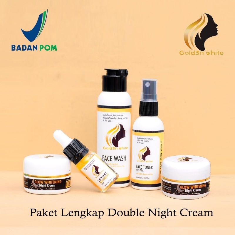 *BEST COMBO* GOLDEN WHITE SKINCARE BPOM (PAKET LENGKAP DOUBLE NIGHT)