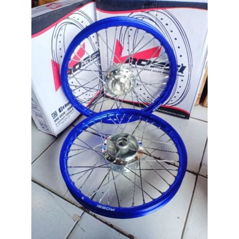 Velg Rossi ring 17 140 160  Biru Vega lama Tromol Crome jari jari crome