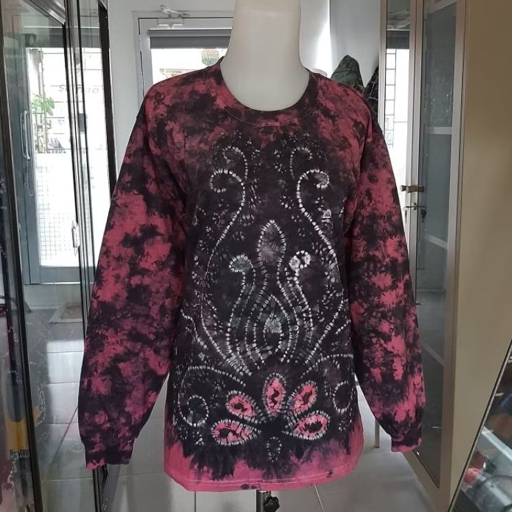 Kaos Sasirangan Banjarmasin Etnik Unik Baju Kaos Atasan Lengan Panjang Katun Adem Seragam Olahraga S