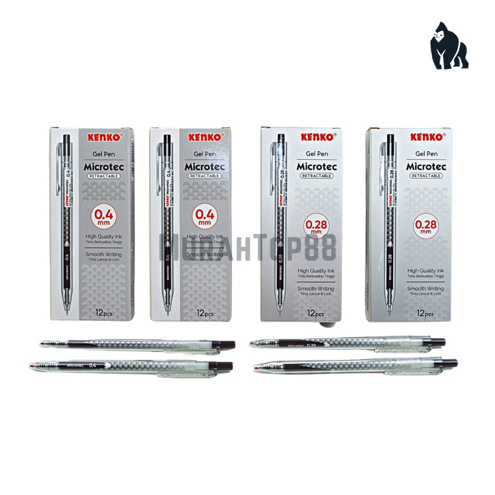

ART O9U6 Pulpen Kenko Microtec 28 mm 4 mm Ballpoint GelRetractable Needle Tip Bolpen Pena Grosir Warna Hitam Black isi 12 PCS PER LUSIN