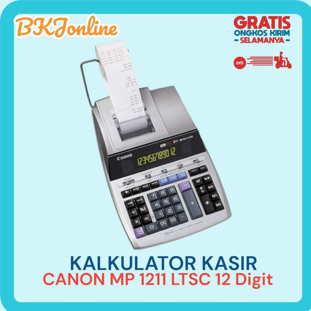 

Canon Kalkulator Cetak / Kasir / Struk / Telstruk / Printer Canon MP 1211 LTSC - 12 digits