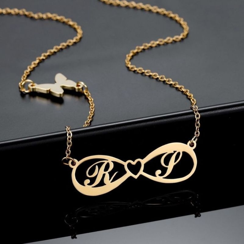 Kalung Nama Inisial Nama Lapis Emas