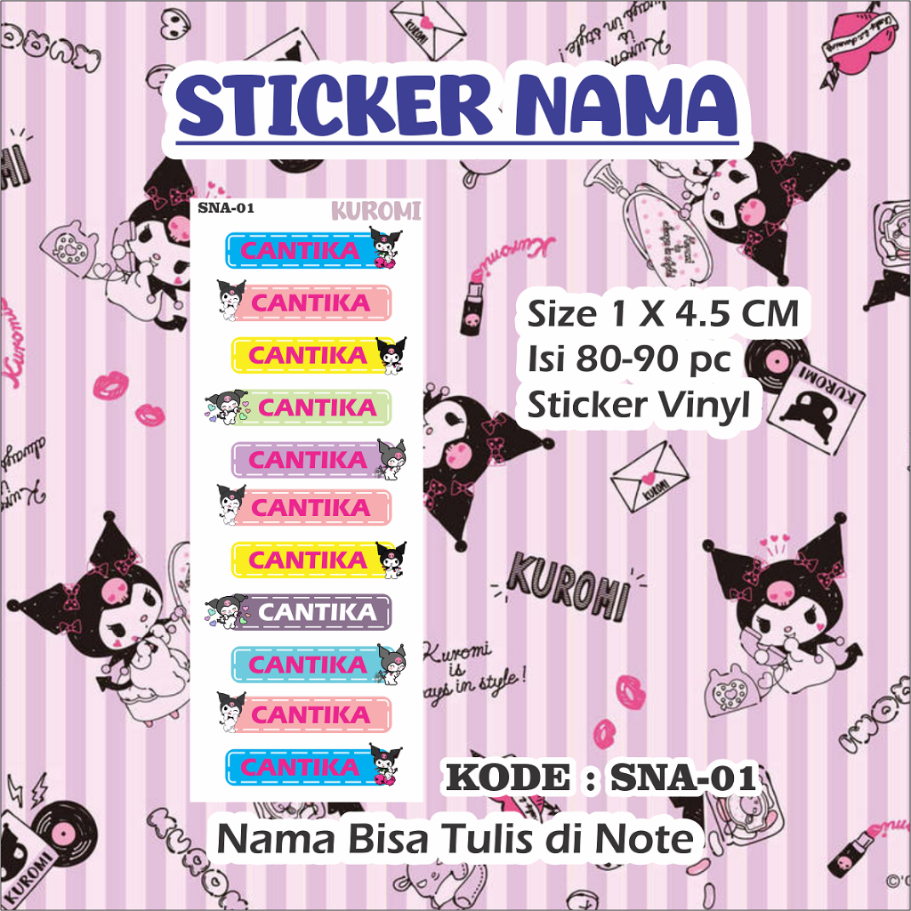 

Sticker Nama Anak Custom Banyak 80-90pc Motif Banyak Label Nama