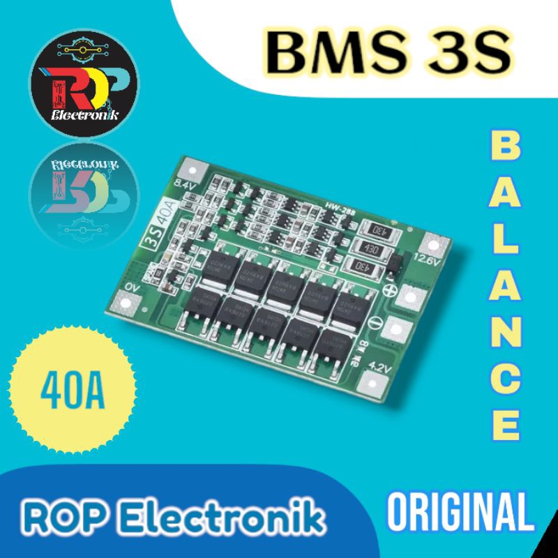 Modul Charger Pelindung Protection Baterai Lithium 18650 BMS 3S 40A 12.6V