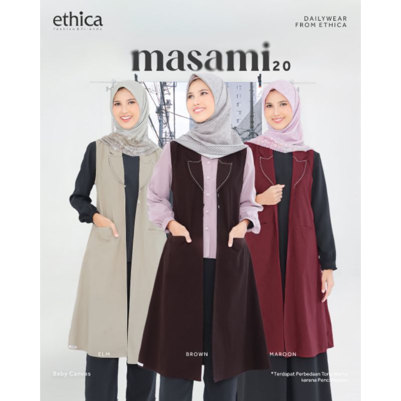 Ethica Outer Masami 20 | Outer Polos Tanpa Lengan Premium | Outer Maroon | Outer Brown Kekinian |