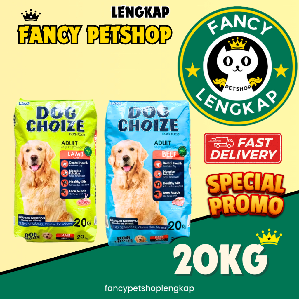 DOG CHOIZE BEEF & LAMB 20KG makanan anjing dog choize