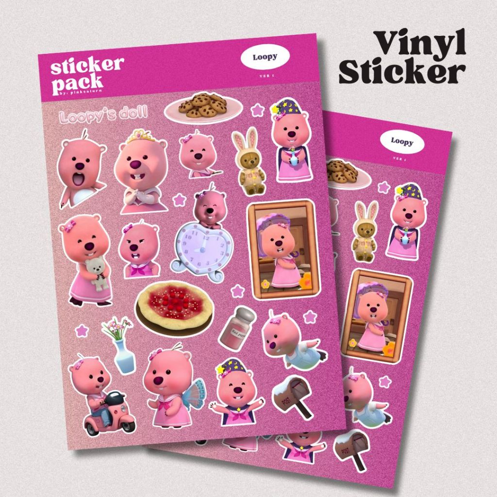 

Sticker Loopy Vinyl Waterproof A5 Stiker Pack Vinyl Kiss Cut Stiker Pororo | Pinksaturn