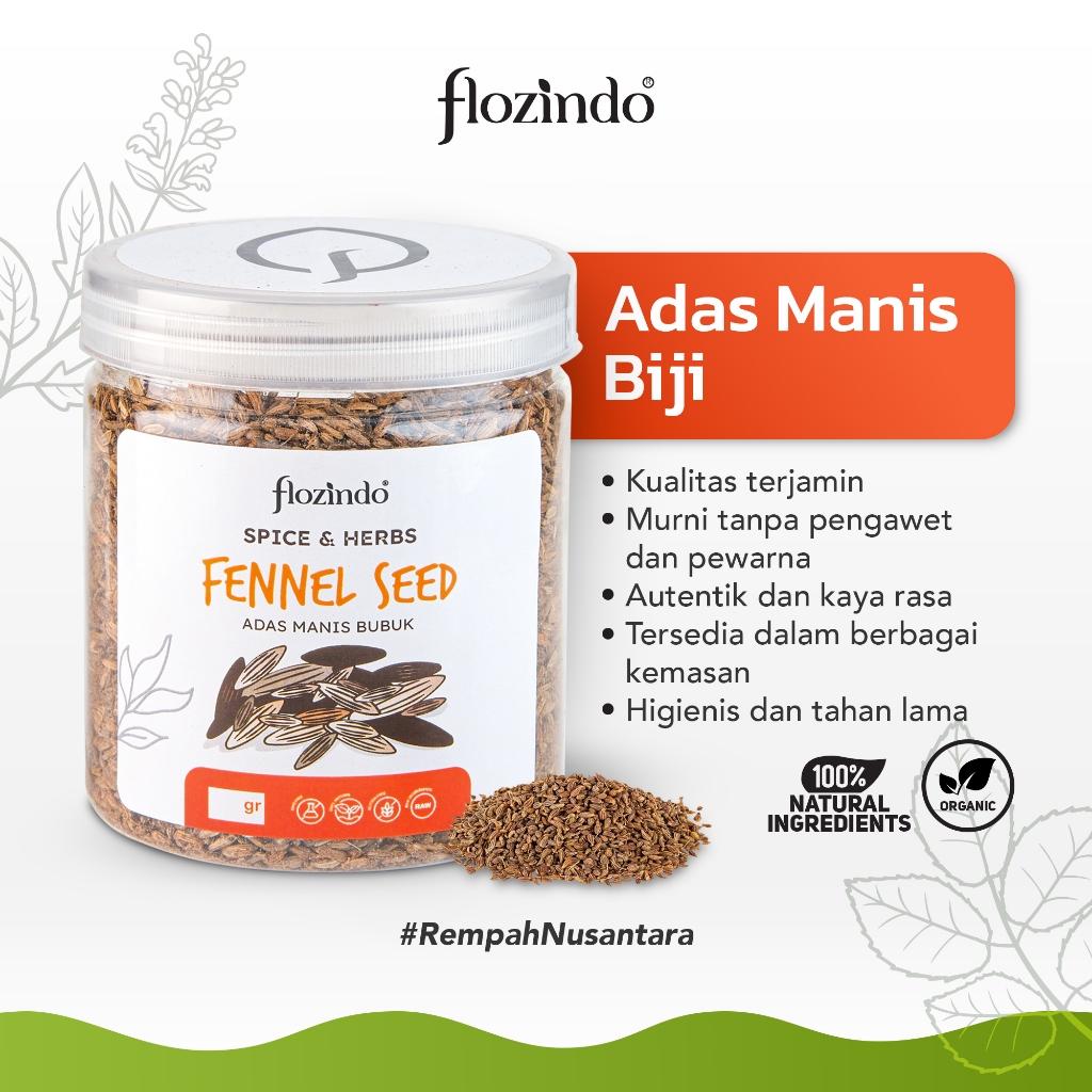 

Premium Flozindo Fennel Seeds / Adas Manis Biji