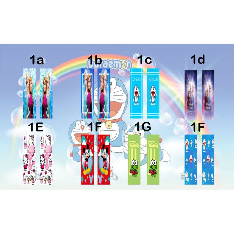 stiker lemari kaca motif kartun