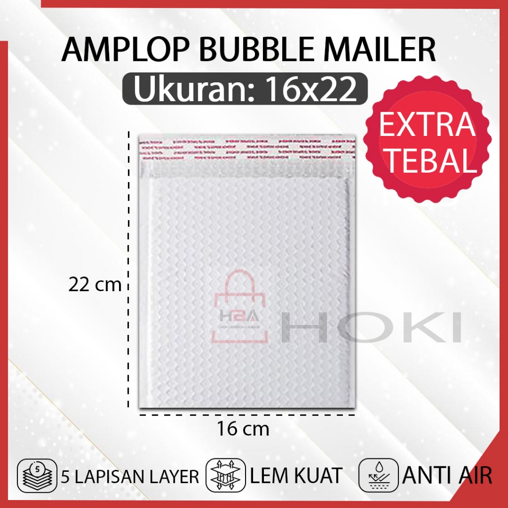 

Kantong Plastik Packing Amplop BUBBLE MAILER Putih 16x22 WHITE Bubble Wrap Polymailer Bungkus Paket Usaha Online Shop Murah