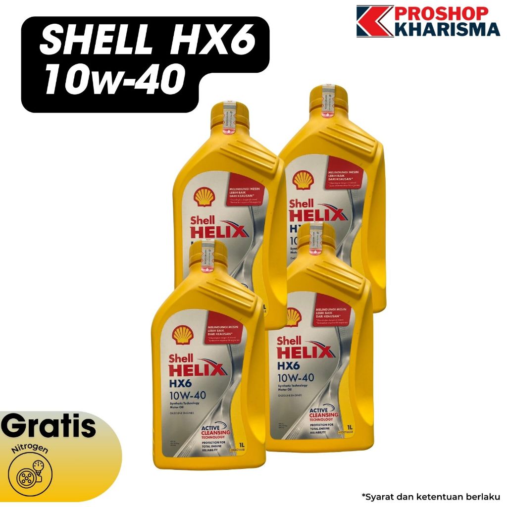 PAKET OLI SHELL HX6 10W-40 4 LITER