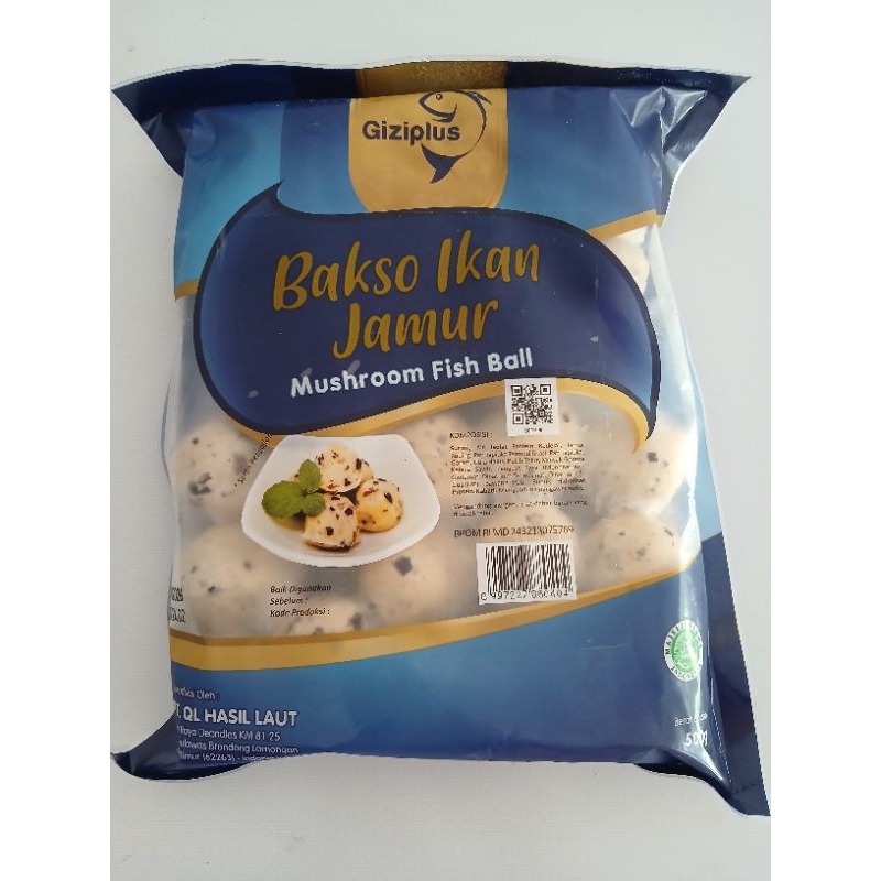 

Giziplus bakso ikan jamur - mushroom fish ball 500g - frozen food