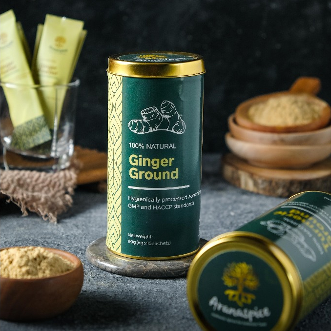 

Aranaspice Ginger Ground - Jahe Bubuk Premium Quality (Sachets in a Can)