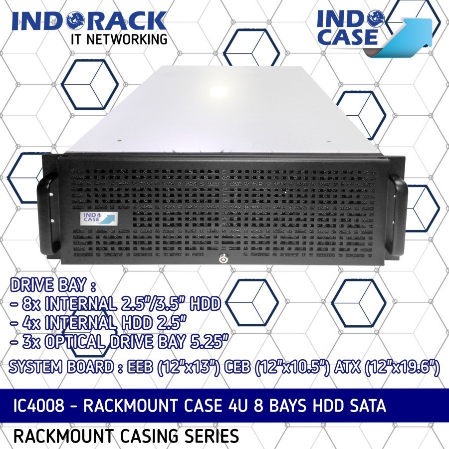 IC4008 Rackmount Case 4U 10 Bay HDD SATA 2 Bay Internal Casing Server