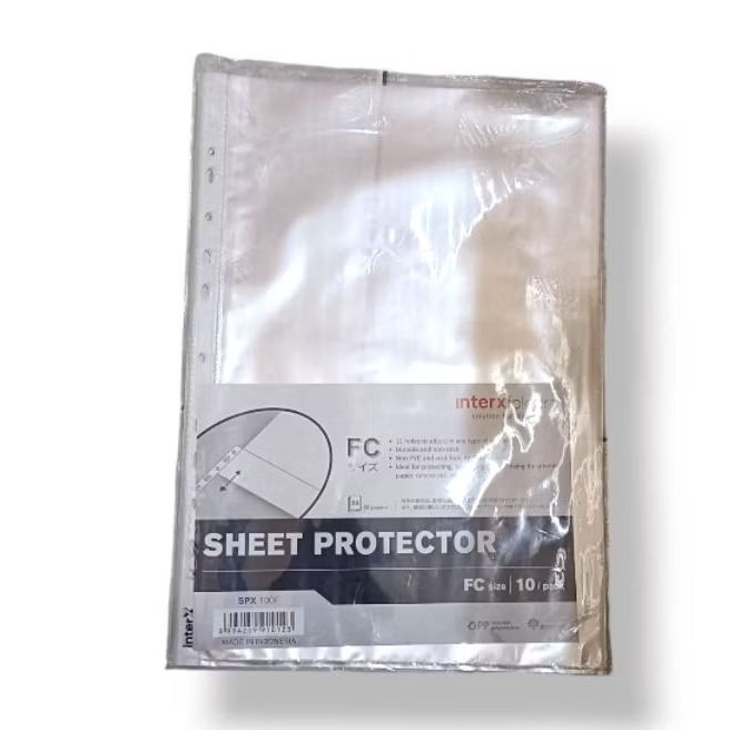 

clear sheet file protectors plastik lembaran file A4 F4 (10 lembar)