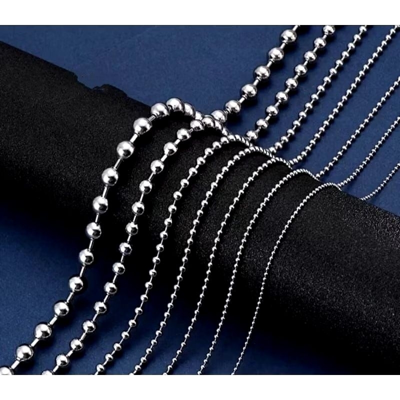 kalung besi putih biji lada anti karat (asli besi putih)