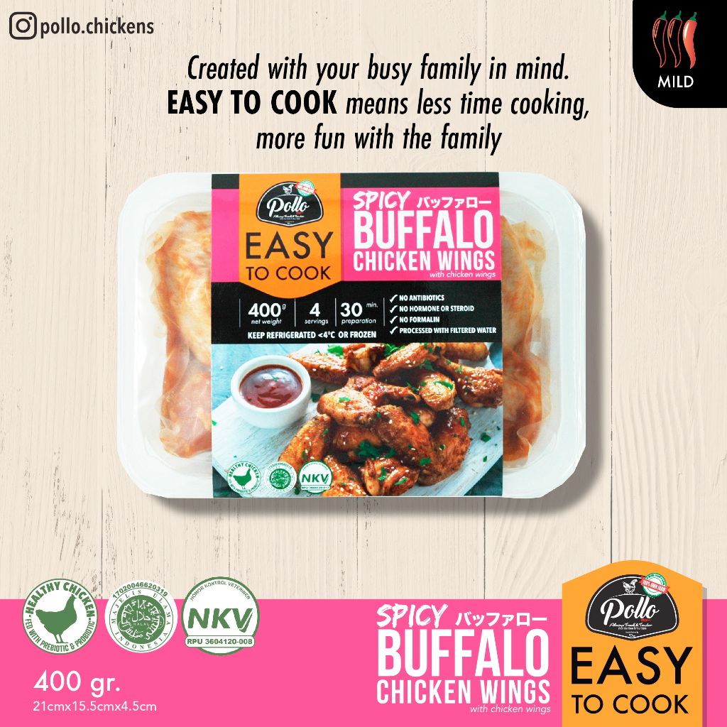 

Pollo Easy To Cook Spicy Buffalo Wings 400 gr