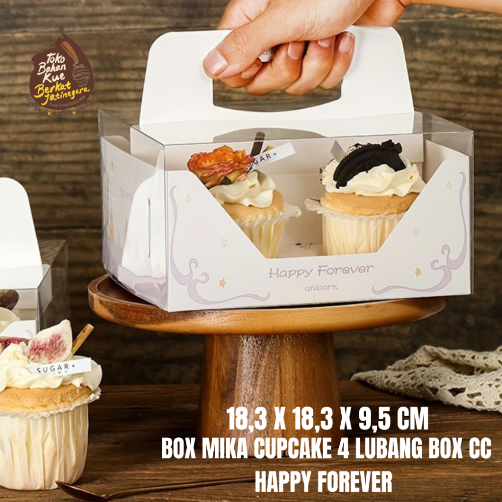 

BOX MIKA CUPCAKE BOX CC HAPPY FOREVER / BOX CUPCAKE LUBANG / DUS CUPCAKE