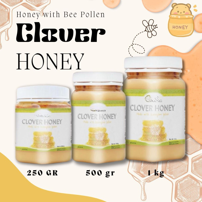 

MADU CLOVER HONEY 250gr / 500 gr / 1kg FREE SENDOK KAYU ORIGINAL EXP TERBARU 2028