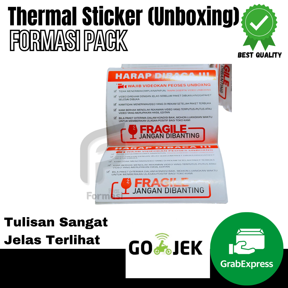 

LABEL STICKER THERMAL FRAGILE 70X50 ISI 500 PCS ( Wajib Video Unboxing Stiker Jangan Dibanting