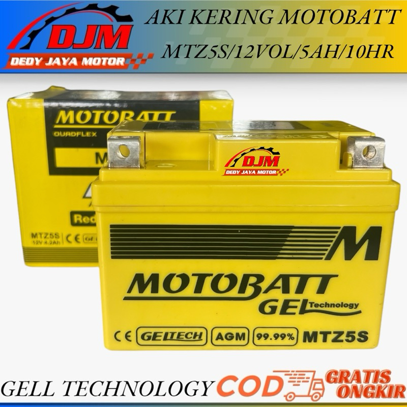 Aki Kering Gel Beat Karbu Kharisma Supra X125 12V-4,2AH Original Motobatt Vixion Byson Beat Fi Injek