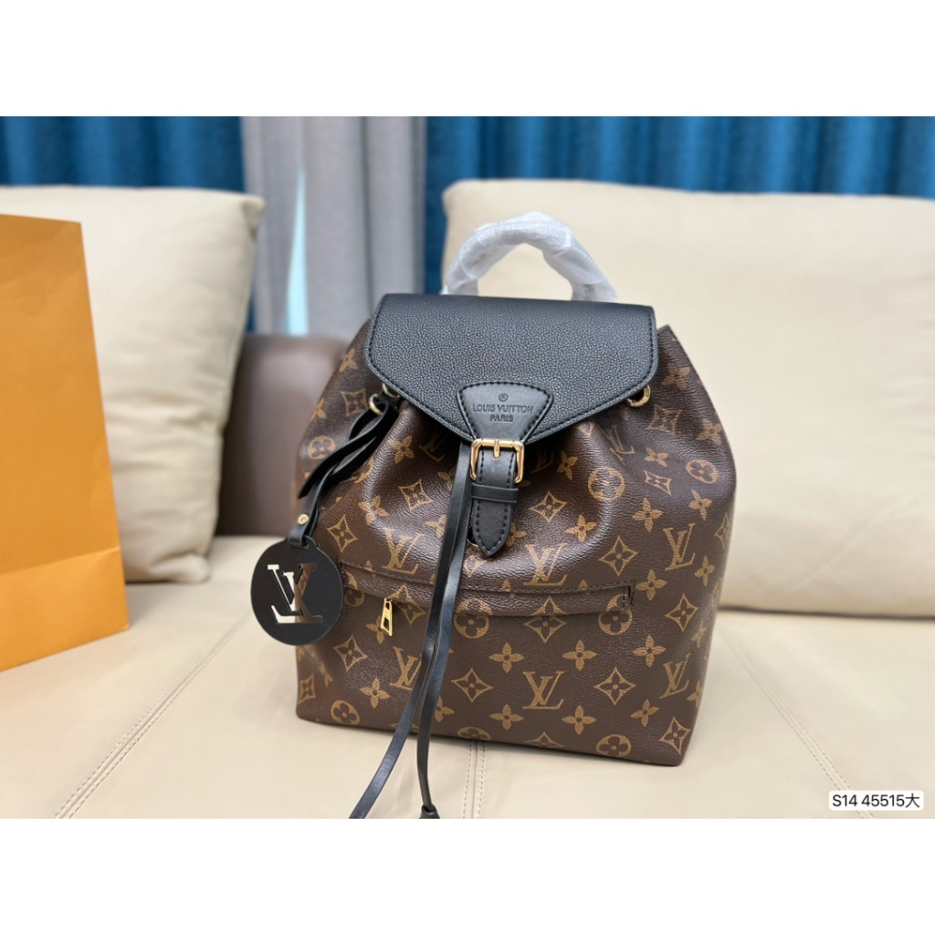 Original 2024 LV Backpack Casual Montsouris Ladies Fashion Bag