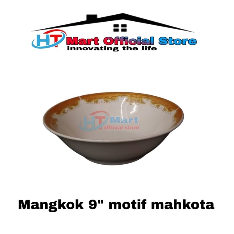 HT mart - Mangkok sayur 9" jumbo motif mahkota mangkok sayur keramik mangkuk lauk