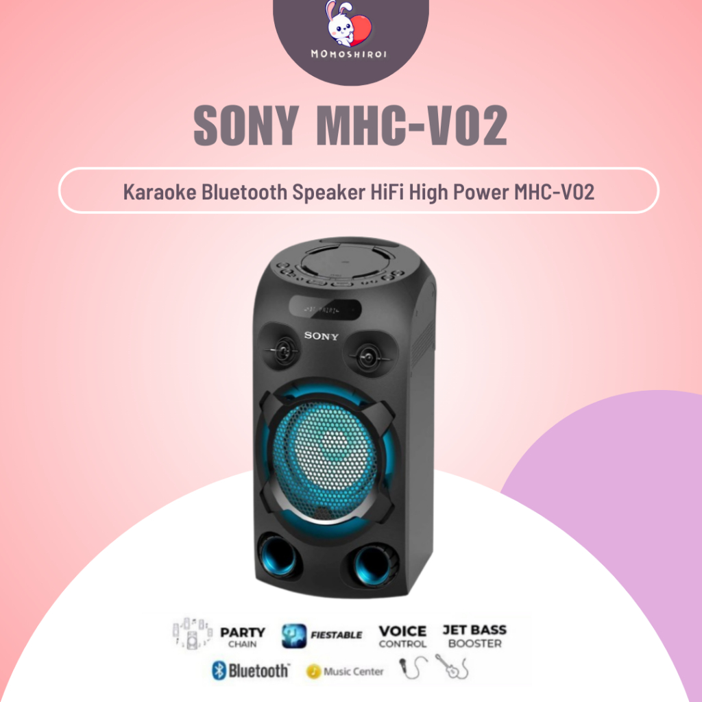 Sony Karaoke Bluetooth Speaker HiFi High Power MHC-V02 Garansi Resmi