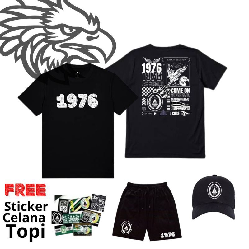NEW  Kaos PSS Sleman 1976 Gratis Topi & Celana Pendek
